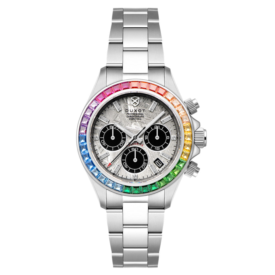 Duxot Accelero Meteorite Chronograph Quartz Silver Dial Mens Watch DX-2071-22 399$