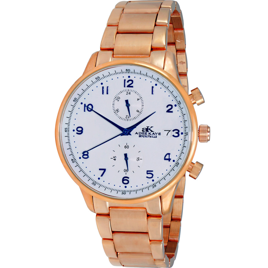 Adee Kaye AK7501-M Quartz White Dial Mens Watch AK7501-MRGWT