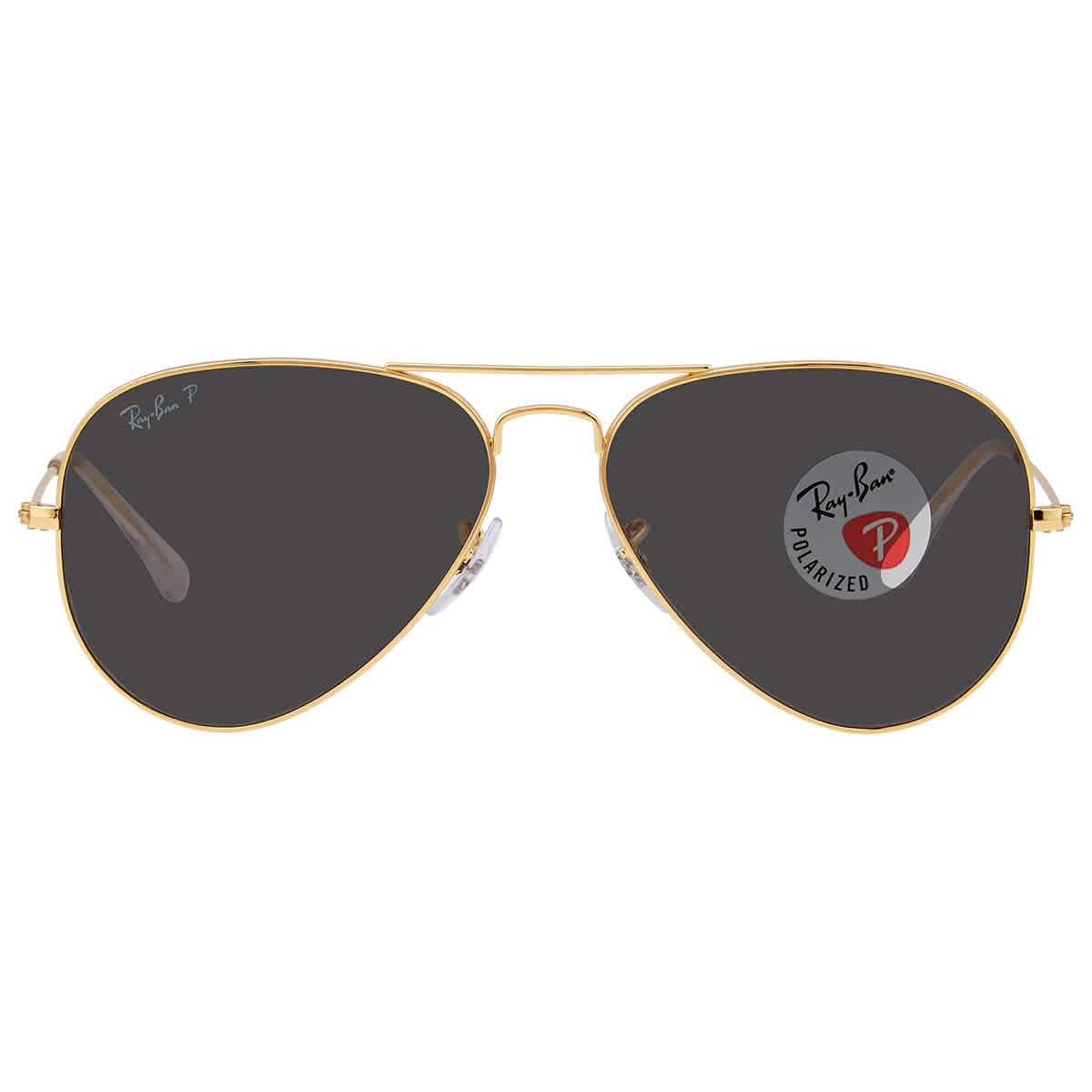 Ray-Ban Unisex Sunglass Aviator Classic - Frame color: Gold, Lens color: Black Polarized