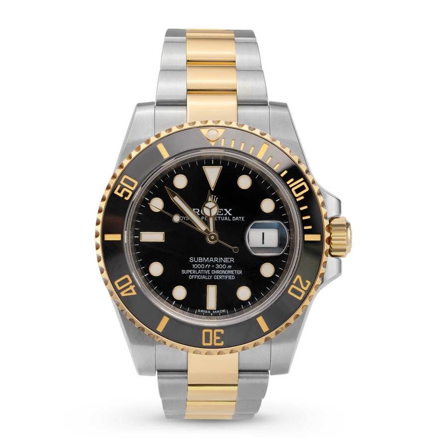Preowned Rolex Submariner Date Automatic Chronometer Black Dial Mens Watch 116613LN