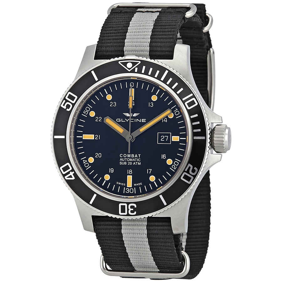 Glycine Combat SUB Automatic Black Dial Men's Watch GL0097 886678304820 ...