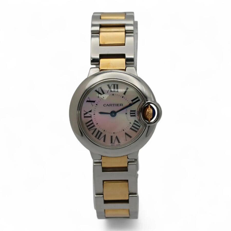 Preowned Cartier Cartier Ballon Bleu Quartz Diamond Pink Dial Ladies Watch 3009