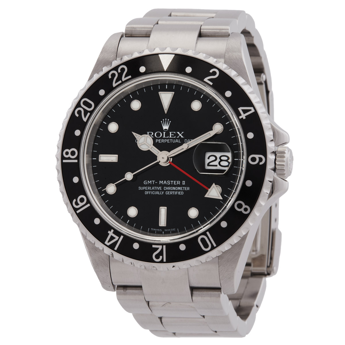 Preowned Rolex Oyster Perpetual GMT Master II BlackBezel Mens Watch 16710