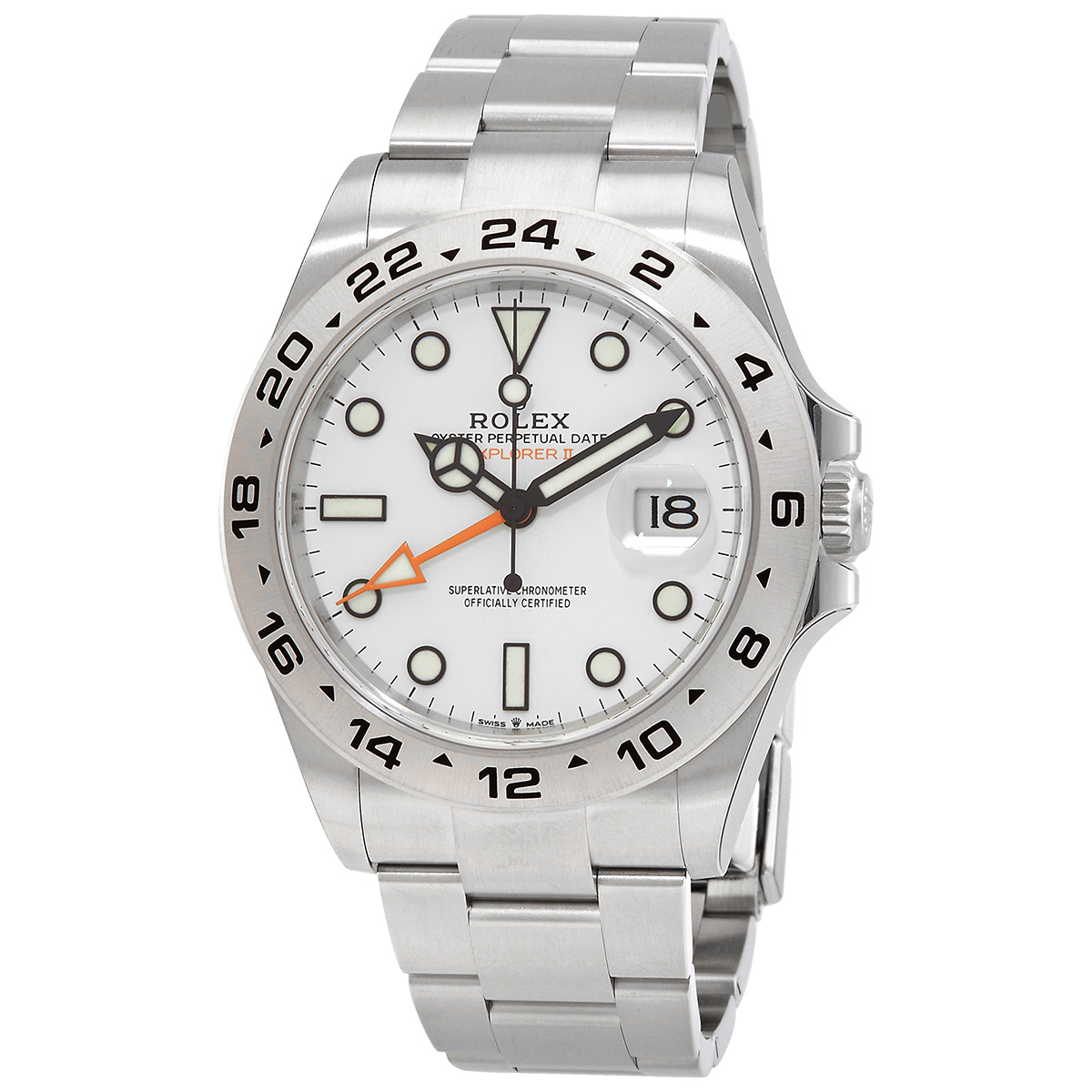 Preowned Rolex Explorer II GMT Automatic Chronometer White Dial Mens Watch 226570WSO