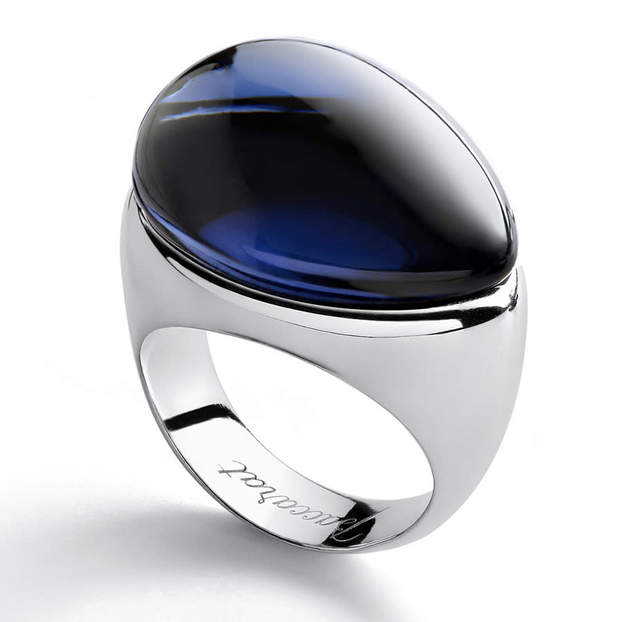 Baccarat Womens Galea Sterling Silver Blue Crystal Ring 2805618 180$
