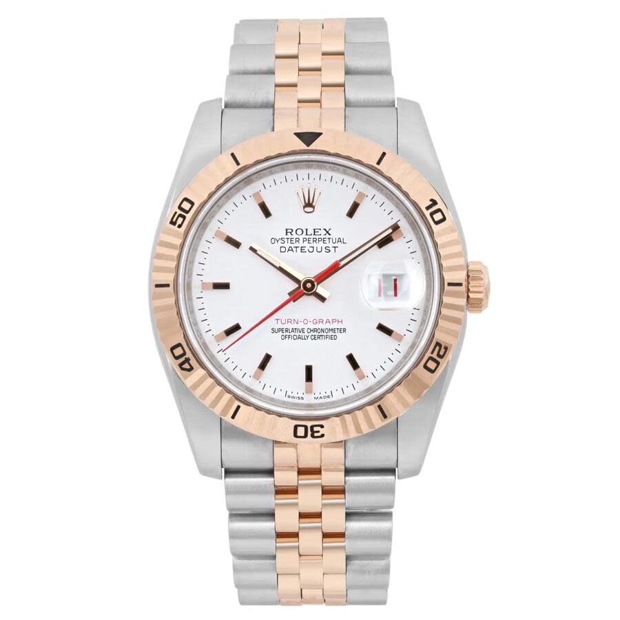 Preowned Rolex Datejust Automatic Chronometer White Dial Mens Watch 116261 WSJ