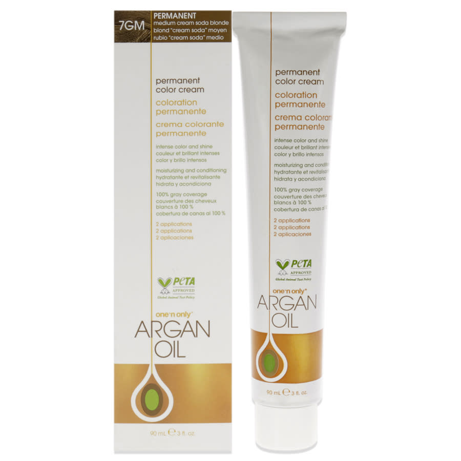 One n Only Argan Oil Permanent Color Cream 3 oz 7GM Medium Cream Soda Blonde Hair Care 840061001567