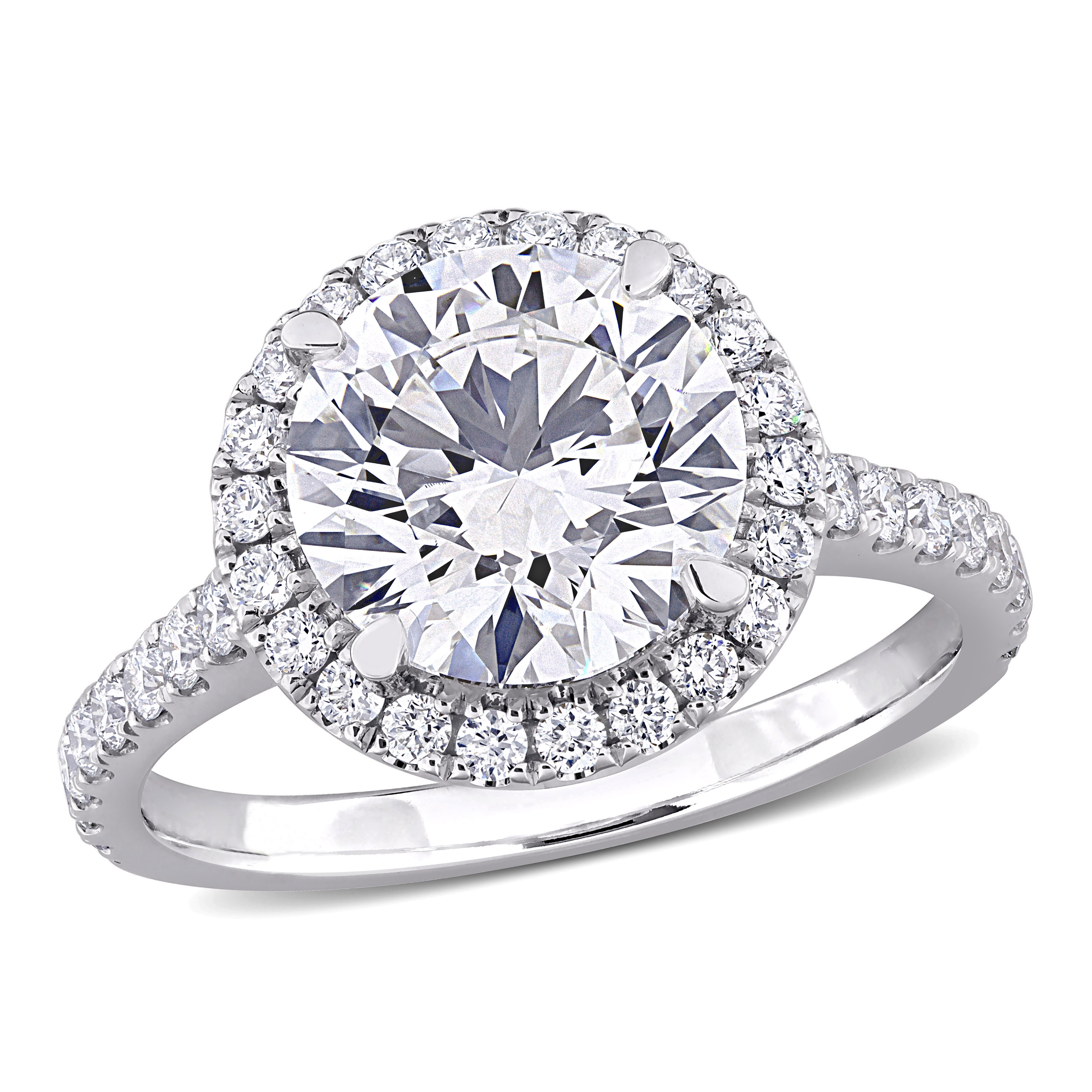 Created Forever 3 5/8ct TW Lab-Grown Diamond Halo Engagement Ring in 14k White Gold