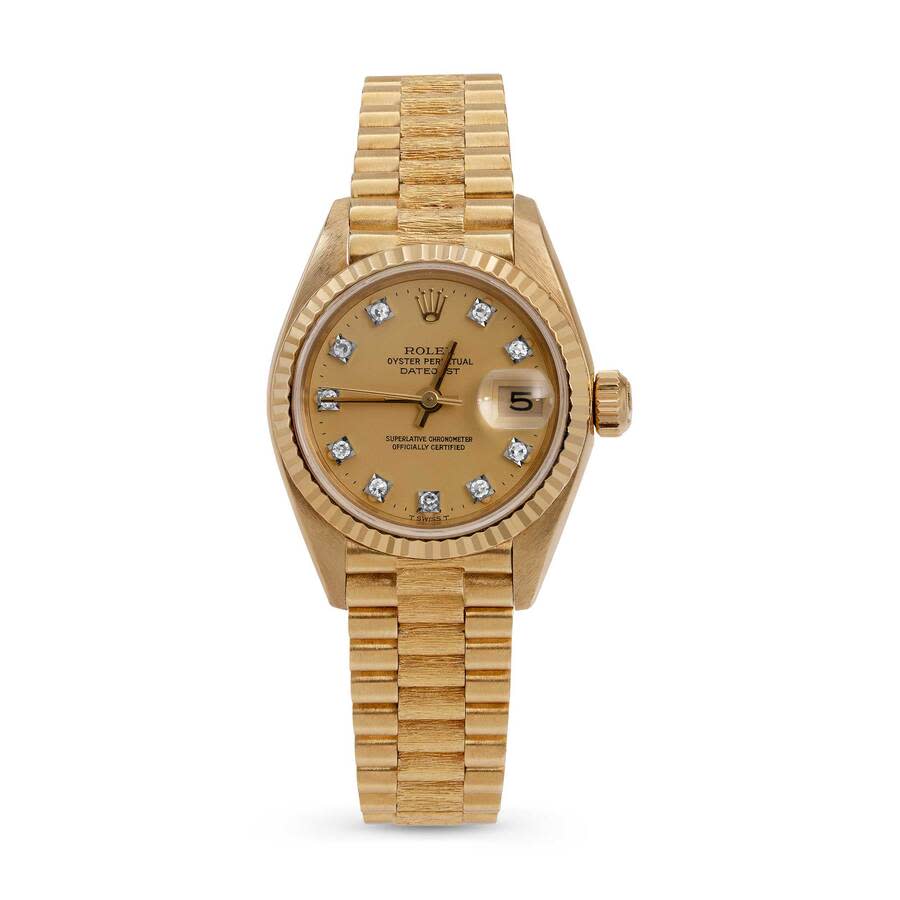 Preowned Rolex Datejust Automatic Chronometer Diamond Champagne Dial Ladies Watch 69178 CDP