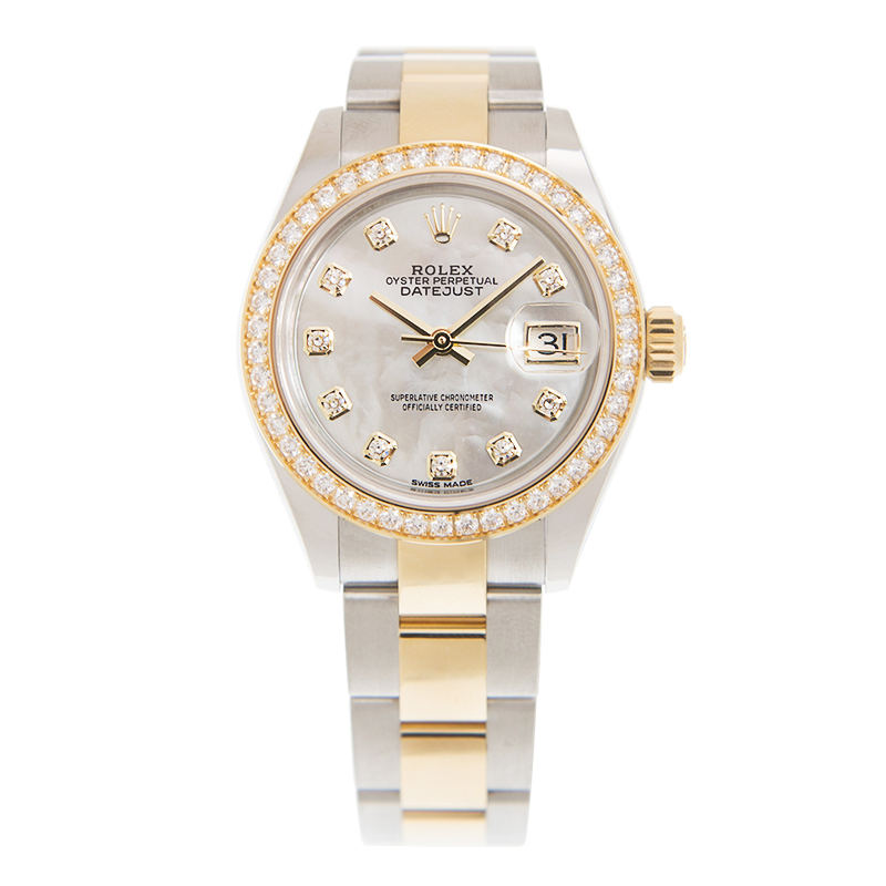 Preowned Rolex LadyDatejust Diamond Mother of Pearl Dial Ladies Watch 279383 MDO