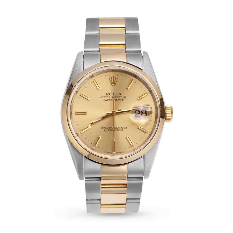 Preowned Rolex Datejust Automatic Chronometer Champagne Dial Unisex Watch 16203 CSO