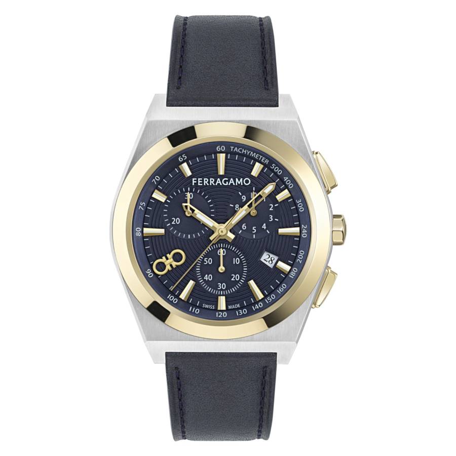Ferragamo Vega Upper East Chronograph Quartz Blue Dial Mens Watch SFVA00224 359$