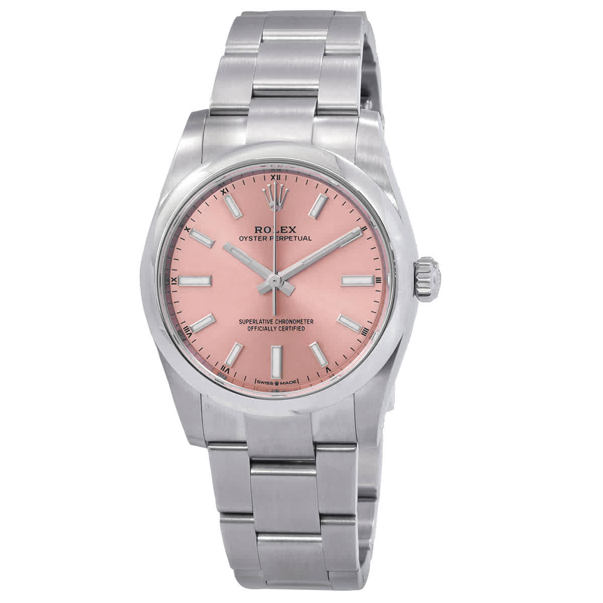 Rolex Oyster Perpetual 34 Automatic Chronometer Pink Dial Ladies Watch 124200PKSO
