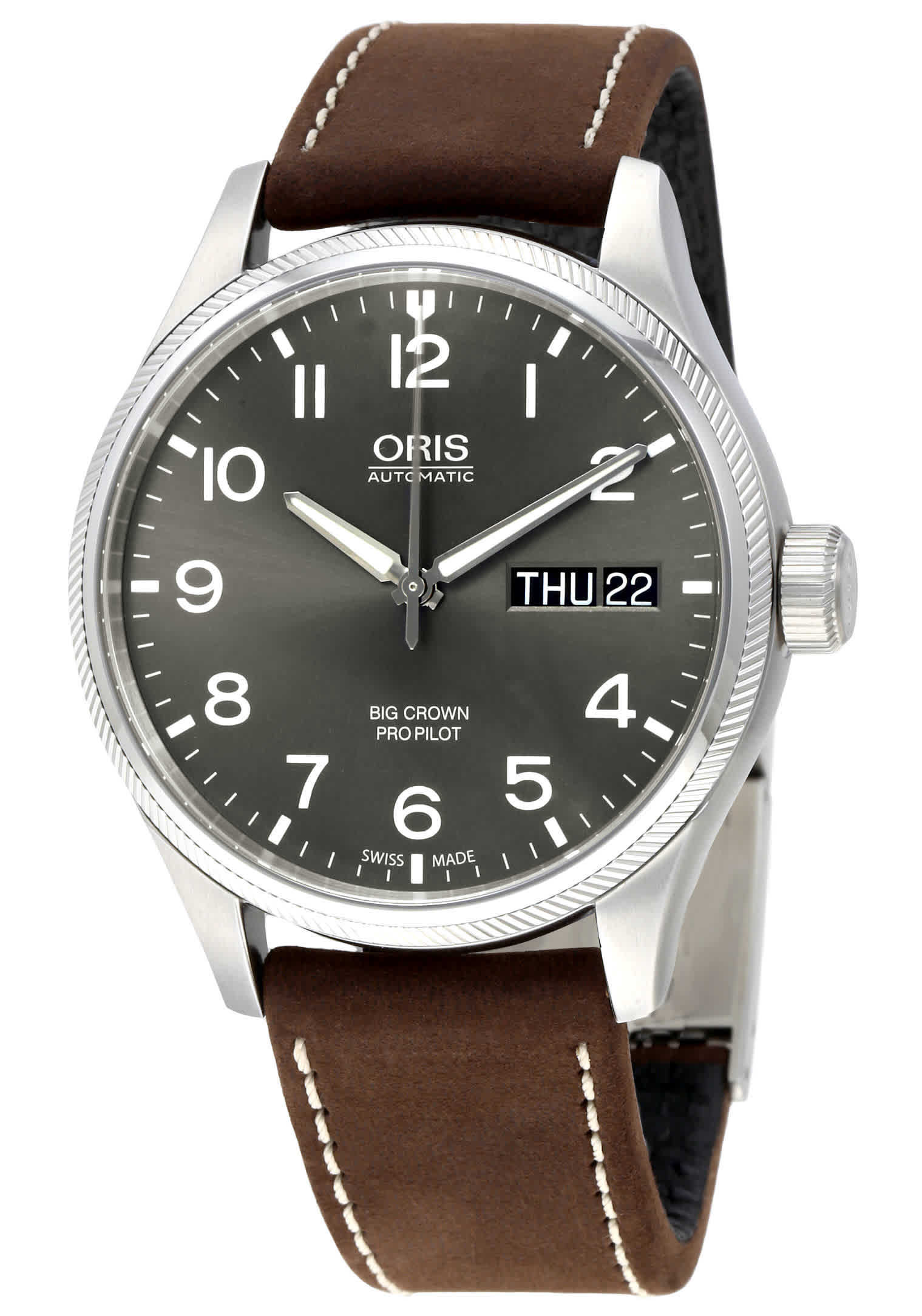 Oris Big Crown Pro Pilot Automatic Grey Dial Mens Watch 752-7698-4063BRLS