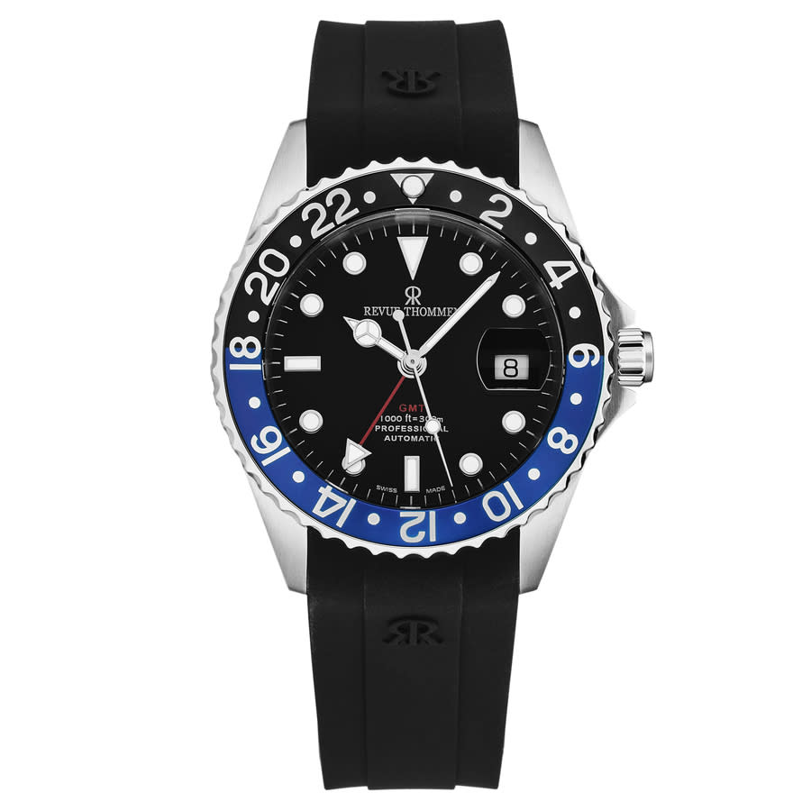 Revue Thommen GMT Diver Automatic Black Dial Batman Bezel Mens Watch 175722833