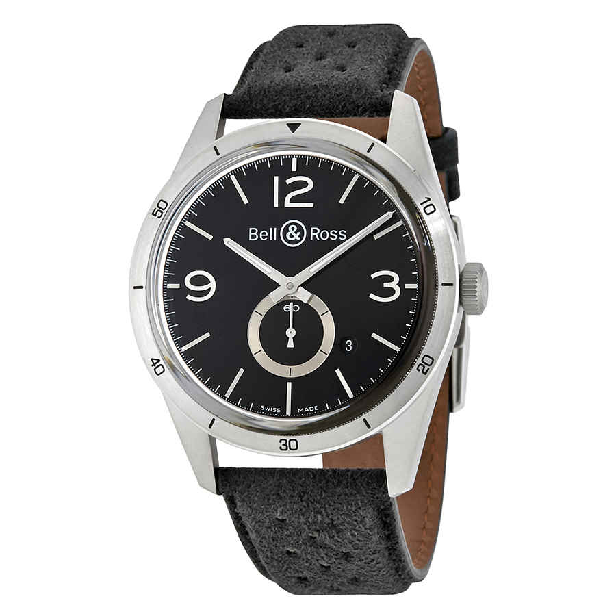 Bell and Ross Vintage Automatic Black Dial Mens Watch BRV123-BS-ST/SF
