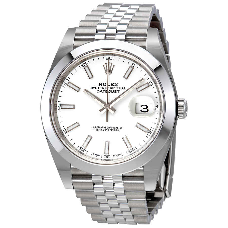 Rolex Datejust 41 White Dial Stainless Steel Jubilee Mens Watch 126300WSJ