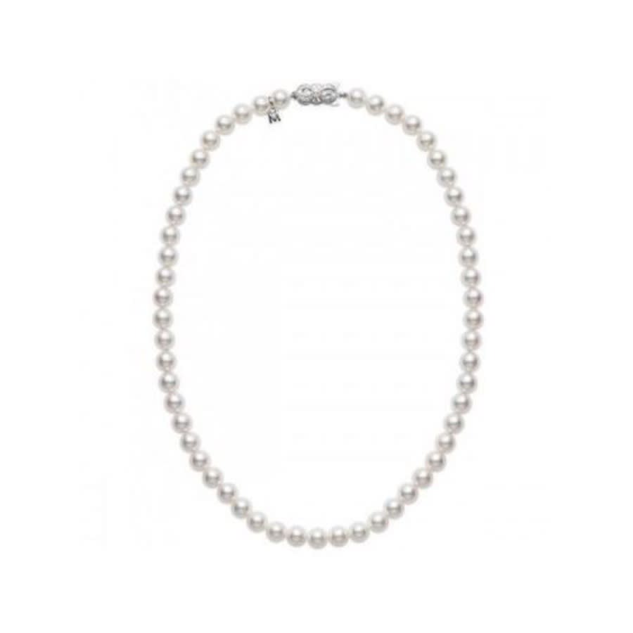 Mikimoto Akoya Pearl Princess Strand Necklace with 18K White Gold 18'' 8-8.5mm A Grade