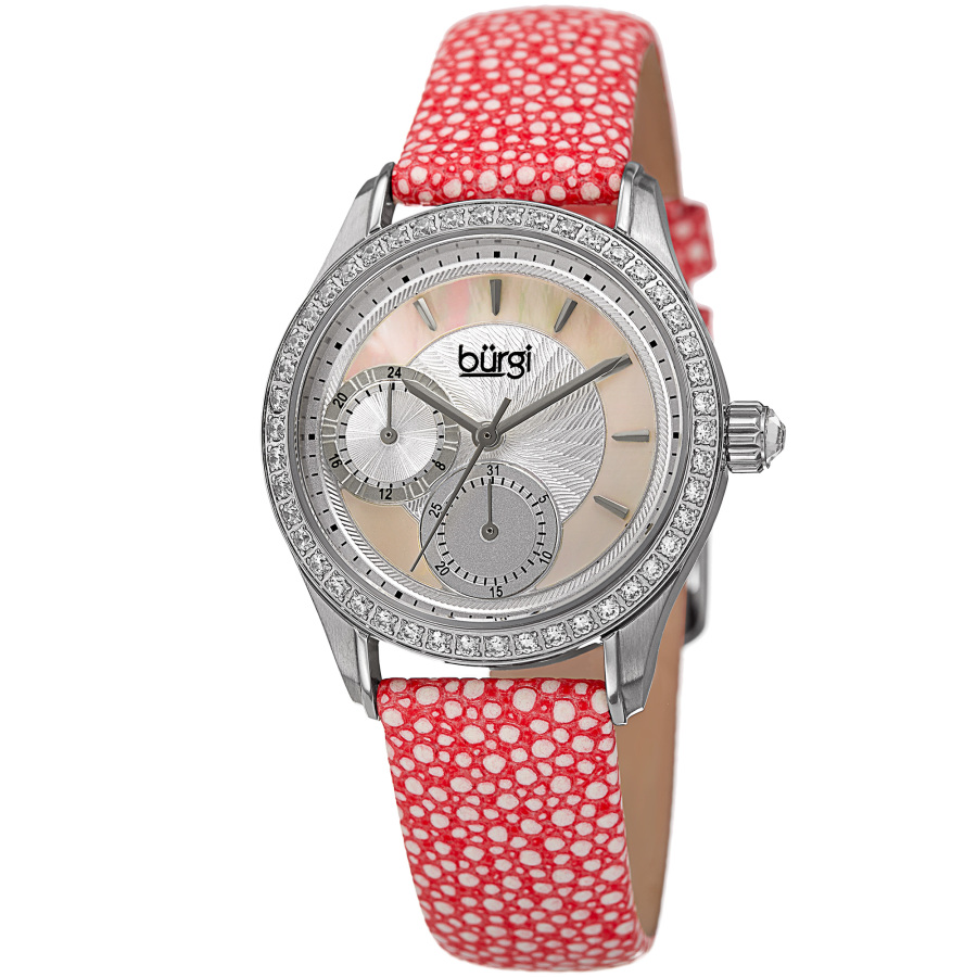 Burgi Quartz Mother of Pearl Dial Ladies Watch BUR160PK