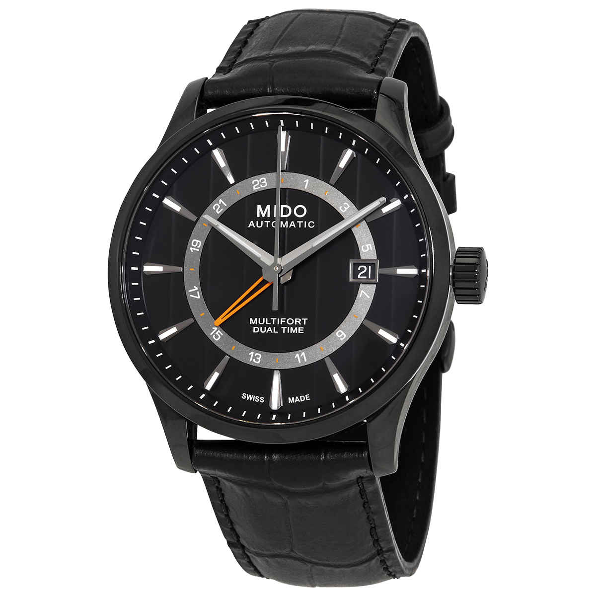 Mido Multifort Dual Time Automatic Black Dial Men's Watch