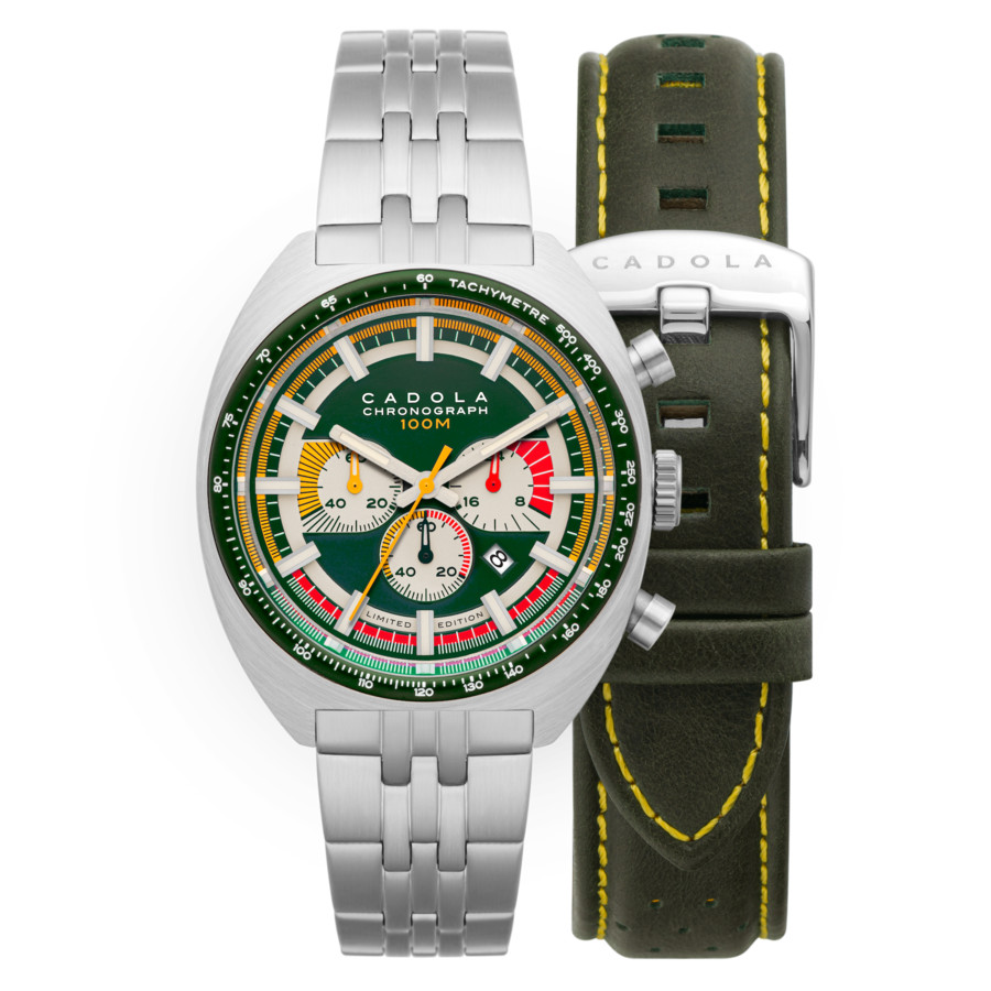 Cadola 1977 Chronograph Quartz Green Dial Mens Watch CD-1023-44 150$