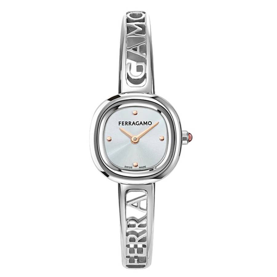 Ferragamo Iconic Jewel Bangle Quartz Silver Dial Ladies Watch SFAB00124 298$
