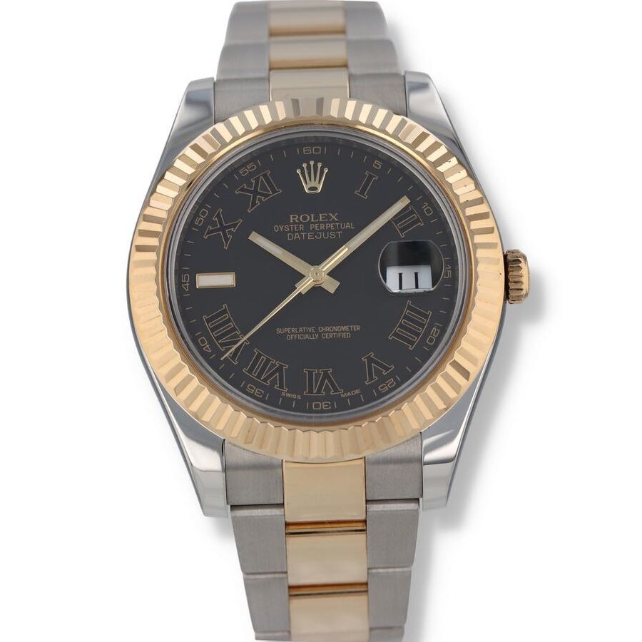 Preowned Rolex Datejust II Automatic Chronometer Grey Dial Mens Watch 116333 GYRO