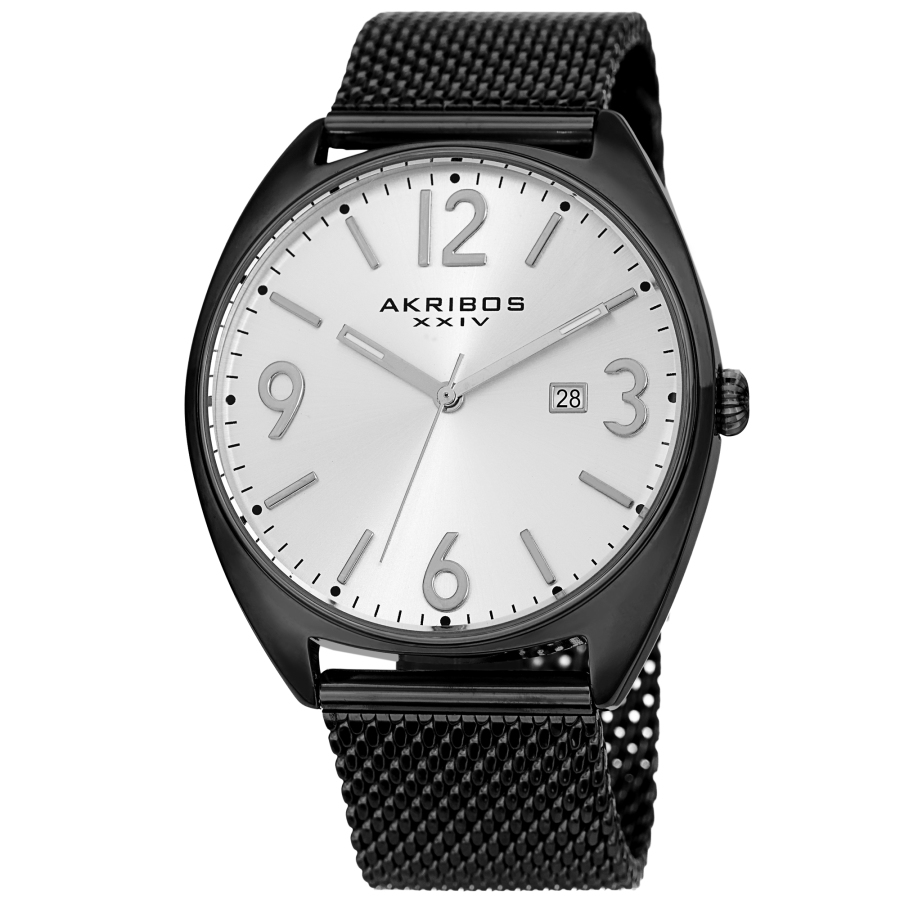 Akribos XXIV Silver-tone Dial Mens Watch AK1026BK 47$