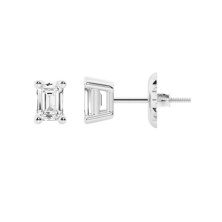 Brilliant Diamond 14K White Gold IGI Certified 150 Carat Emerald Cut Lab Grown Diamond Stud Earrings for Women VS Clarity E-F Color 480$