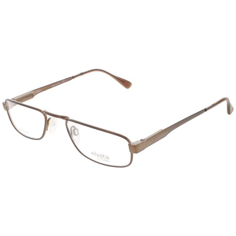 Elasta Mens Brown Rectangular Eyeglass Frames ELASTA-E-1321-009Q-52 23$