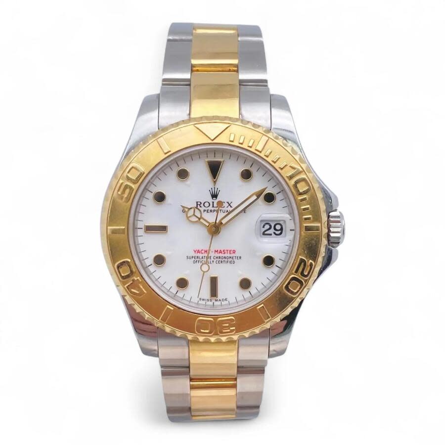 Preowned Rolex Rolex YachtMaster Automatic Chronometer White Dial Unisex Watch 168623 WSO