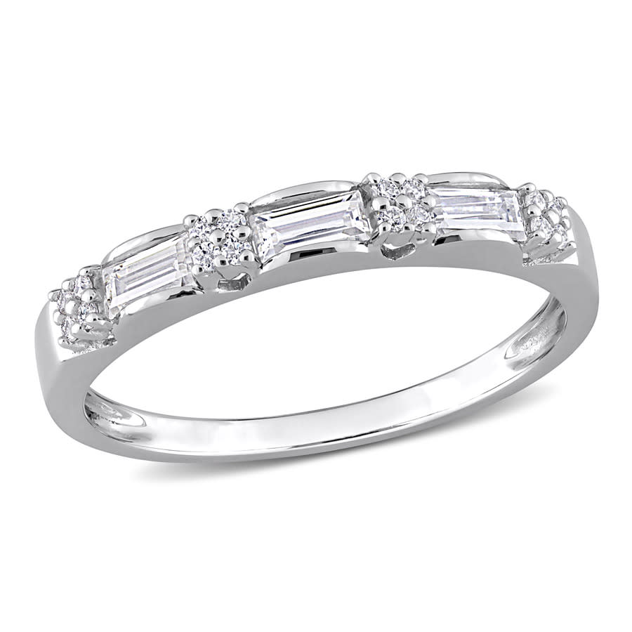 AMOUR 12 CT DEW Created Moissanite Anniversary Ring In Sterling Silver 47$
