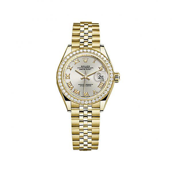 Rolex LadyDatejust Silver Dial 18 Carat Yellow Gold Jubilee Watch 279138SRJ