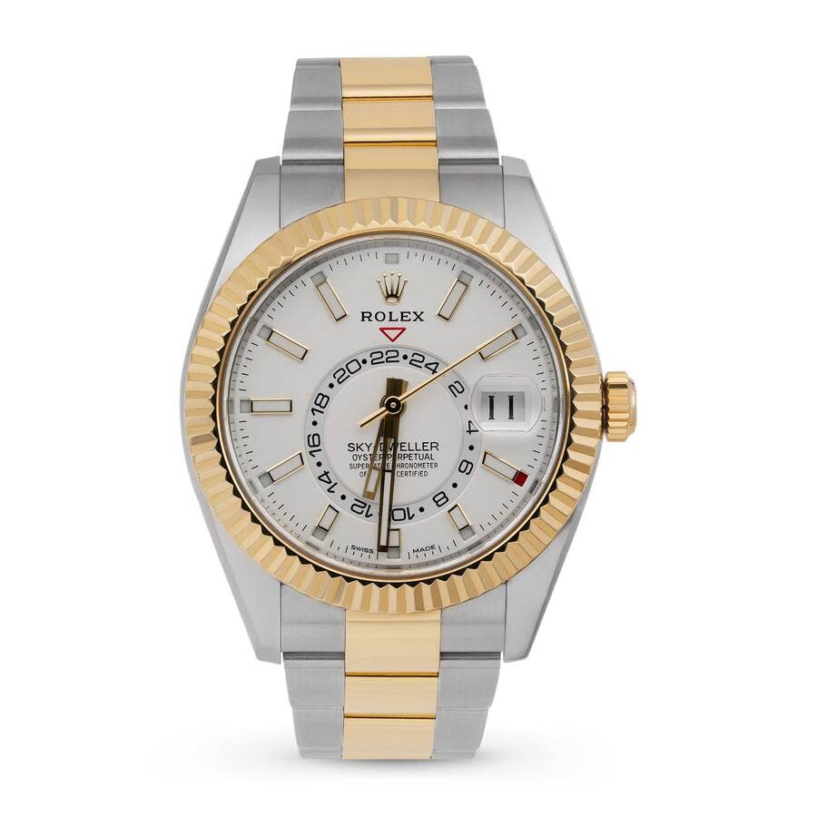 Preowned Rolex SkyDweller GMT Automatic Chronometer White Dial Mens Watch 326933 WSO