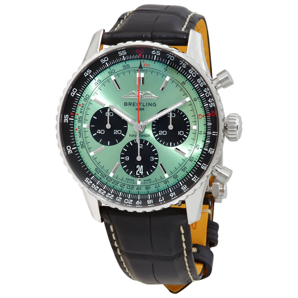 Breitling Navitimer B01 Chronograph Automatic Chronometer Mint Green Dial Mens Watch AB0138241L1P1