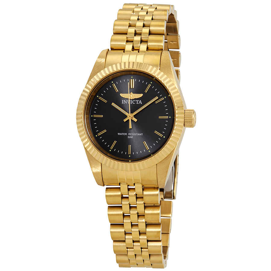 Invicta Specialty Black Dial Yellow Gold-tone Ladies Watch 29406 57$