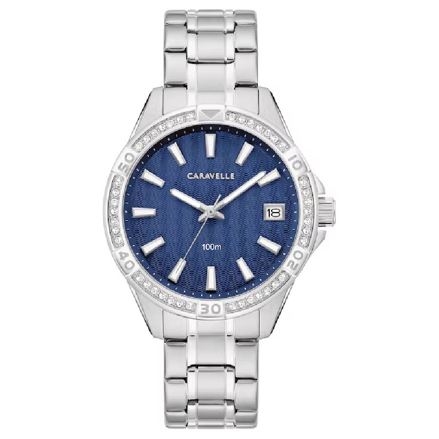 Bulova Aqualuxx Quartz Crystal Blue Dial Ladies Watch 43M122