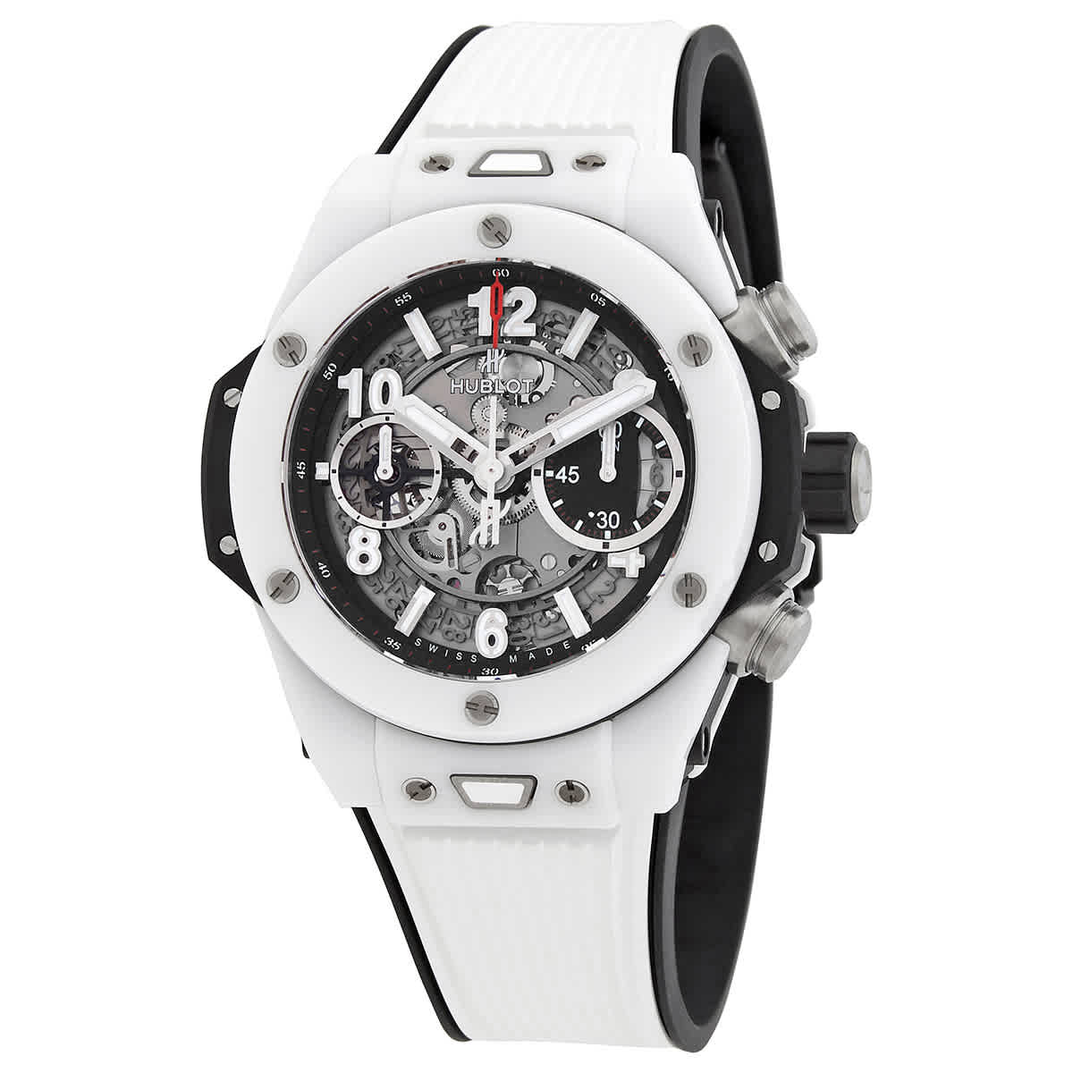 Hublot Big Bang UNICO Automatic Chronograph White Ceramic Silver Dial Mens Watch 441.HX.1170.RX