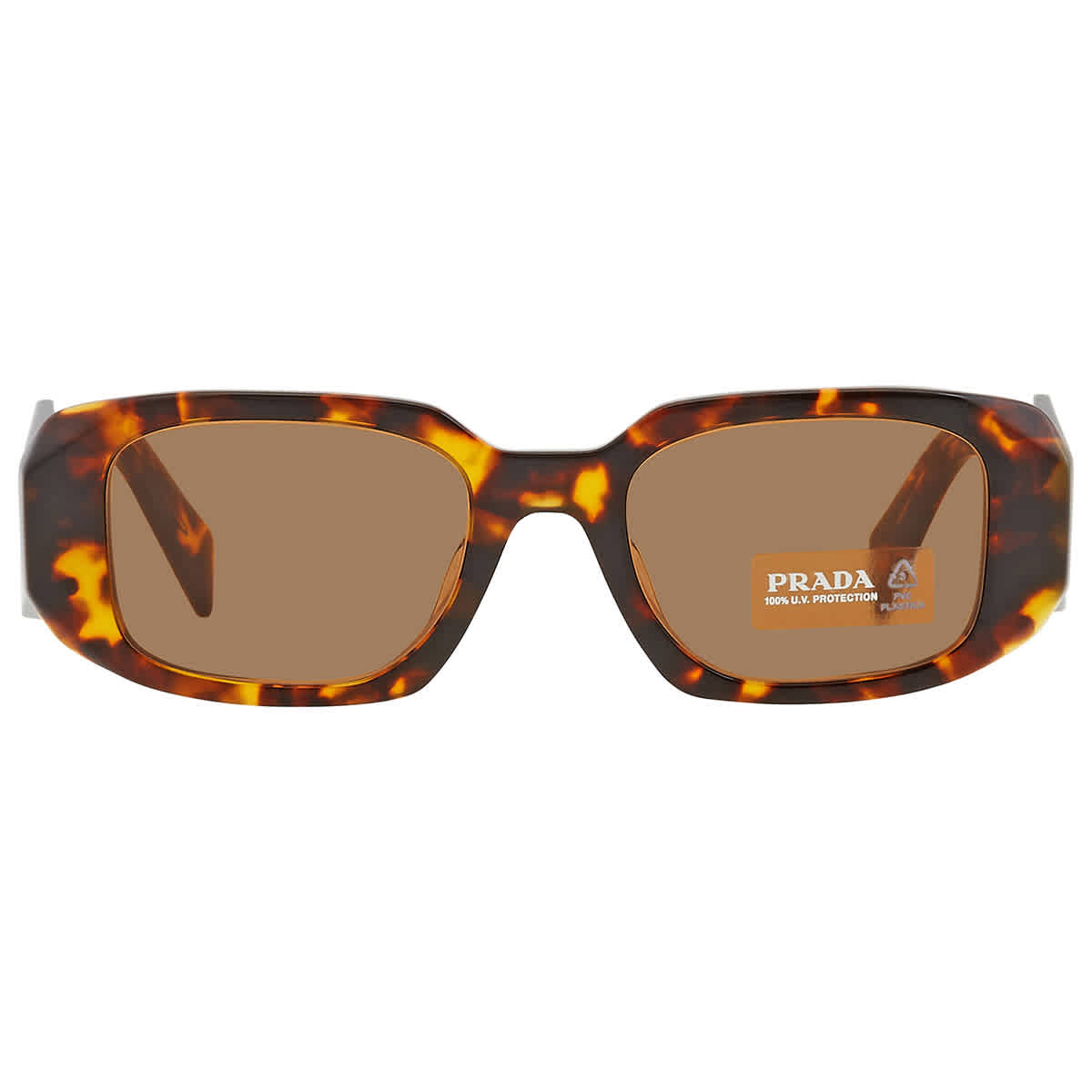 Prada Low Bridge Rectangular Women's Sunglasses, Pr 17WSF - Honey Tortoise