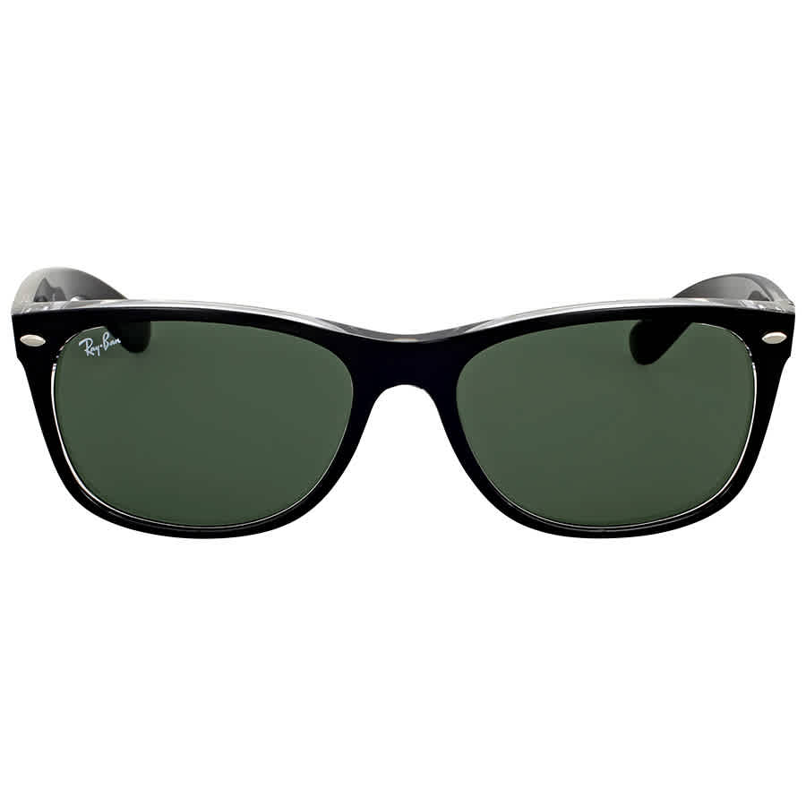 Ray-Ban Unisex Sunglass New Wayfarer Color Mix -  Frame color: Black On Transparent, Lens color: G-15 Green