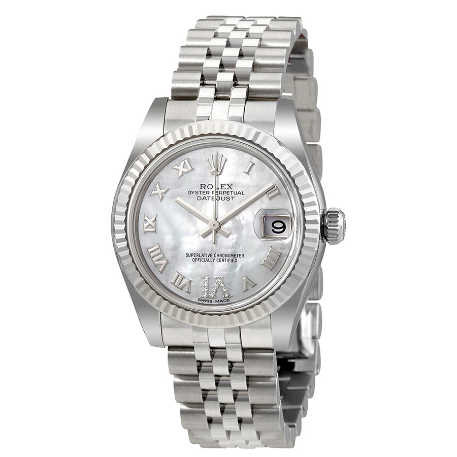 preowned rolex oyster perpetual mother of pearl dial ladies watch 178274mrdj
