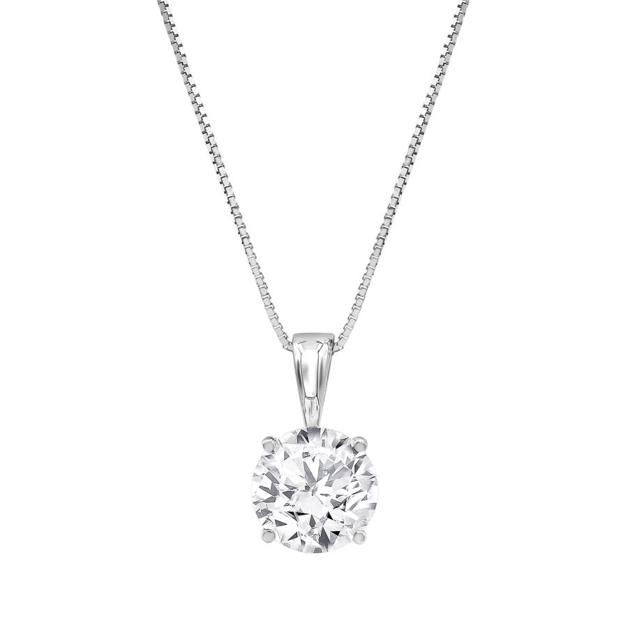 Brilliant Diamond 1 12 Carat 14K White Gold 4 Prong Set Round-cut Lab Grown Diamond Solitaire Stud Pendant Necklace 700$