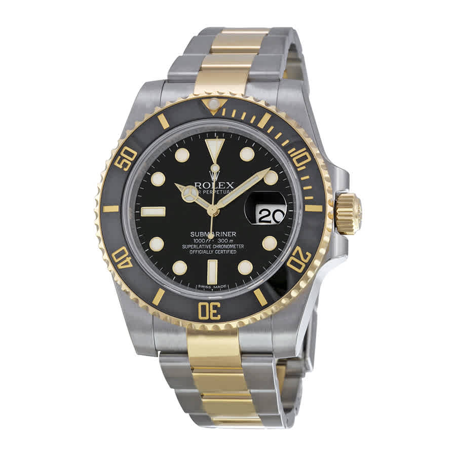 Rolex Submariner Black Dial Stainless Steel and 18K Yellow Gold Oyster Bracelet Automatic Mens Watch 116613BKSO