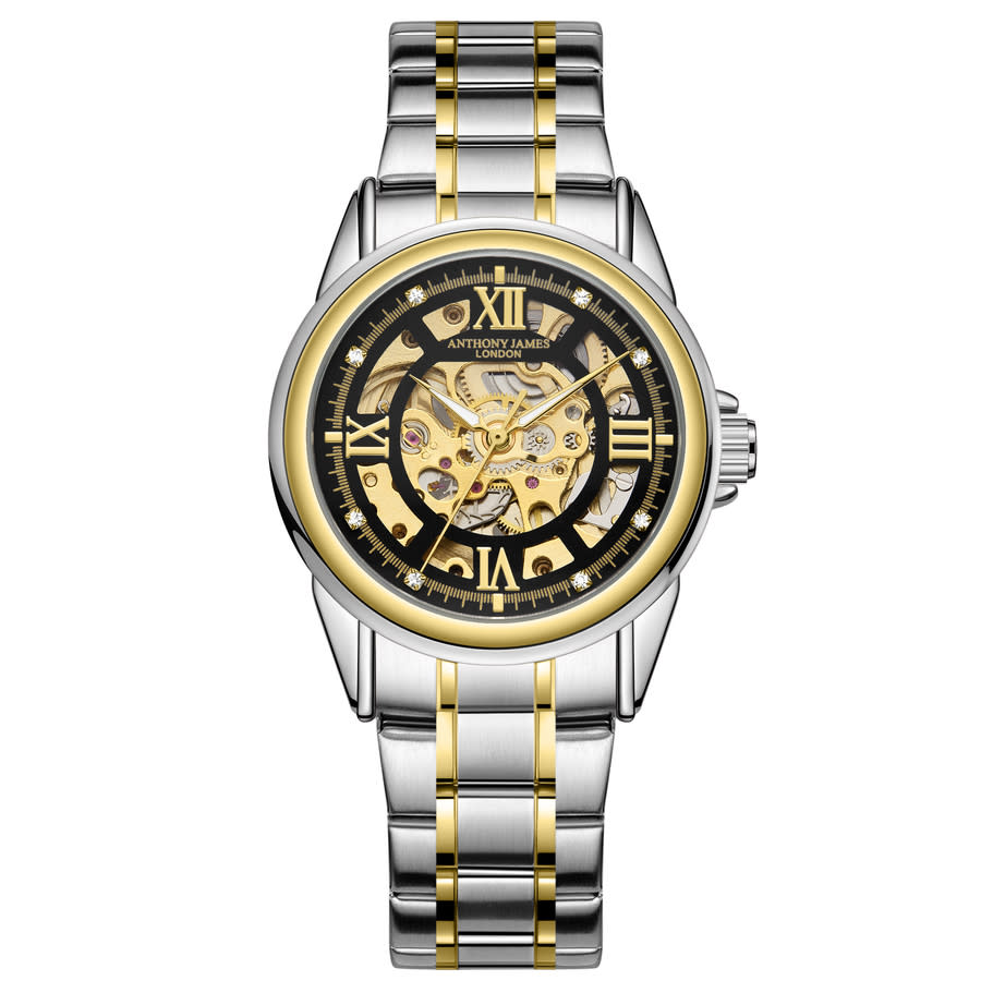 Anthony James Skeleton Automatic Gold Dial Mens Watch AJ005N2