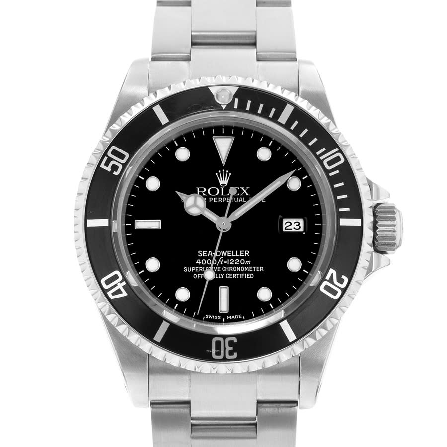 Preowned Rolex SeaDweller 4000 Automatic Black Dial Mens Watch 16600