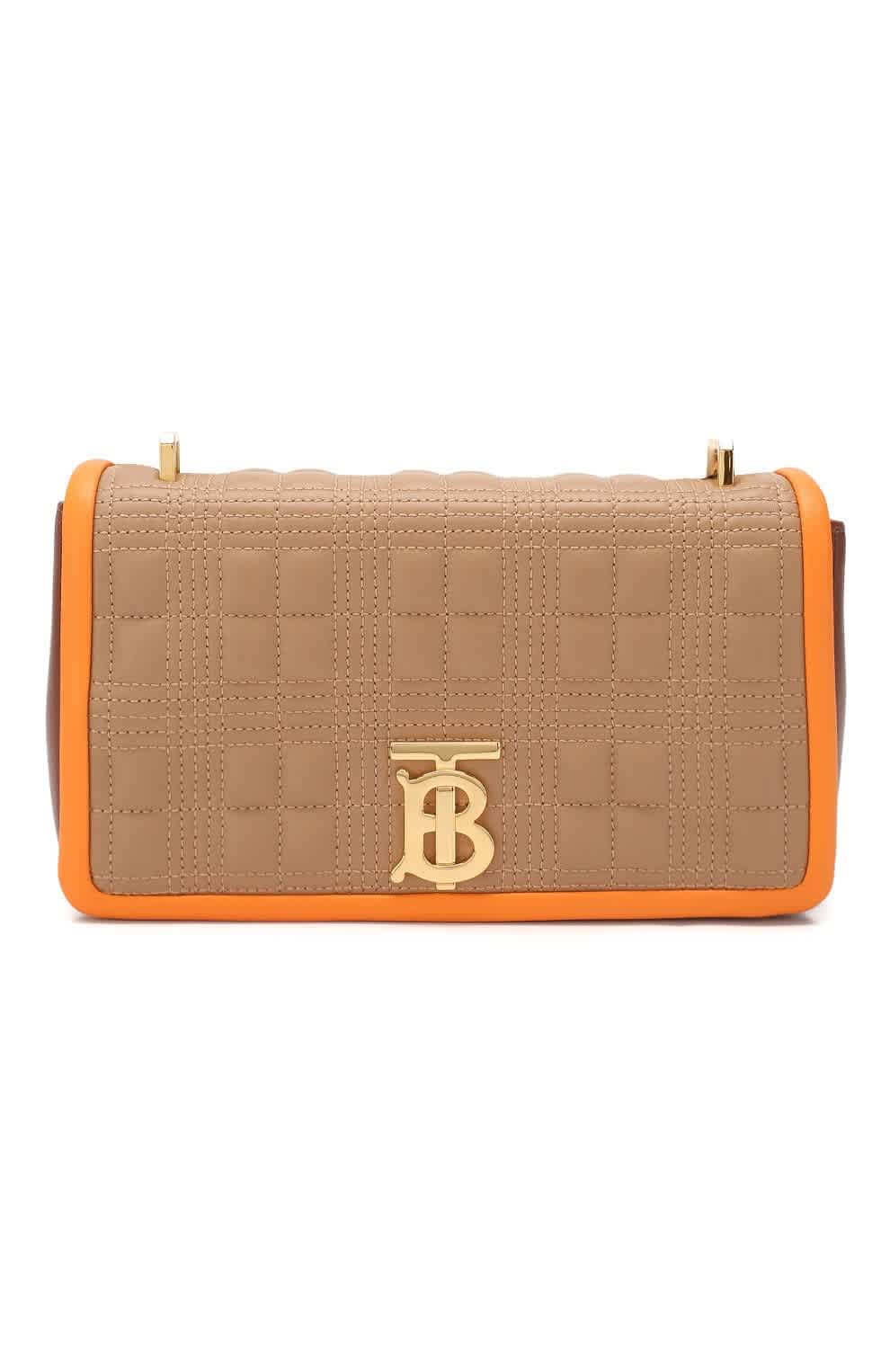 Burberry Brown Small Lola Crossbody Bag In Brown,gold Tone,orange | ModeSens