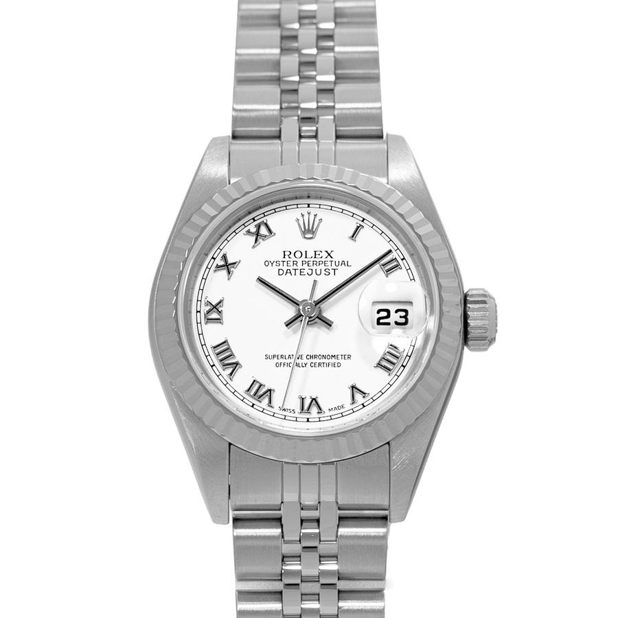 preowned rolex datejust 26 automatic chronometer white dial ladies watch 79174 wrj