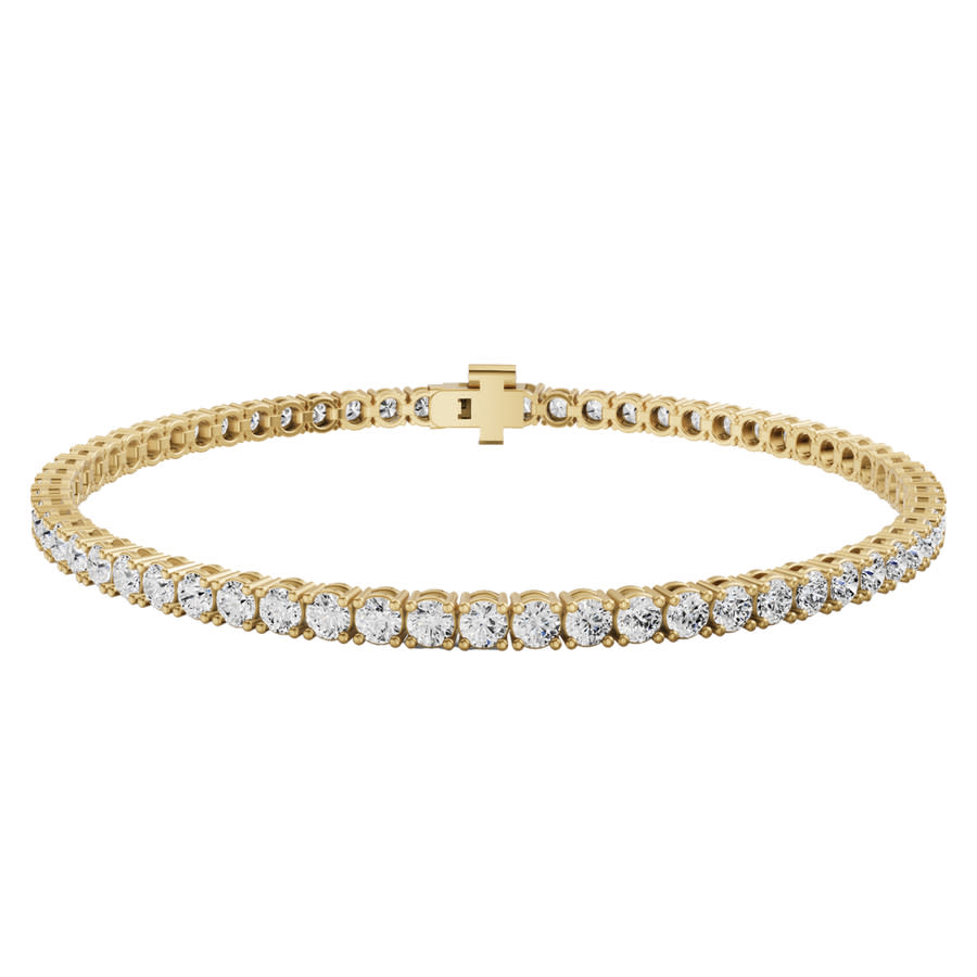 Diamond2Deal 14K Yellow Gold 6 CTW Lab Grown Diamond Straight-Line Tennis Bracelet (E-F, VS1-VS2)