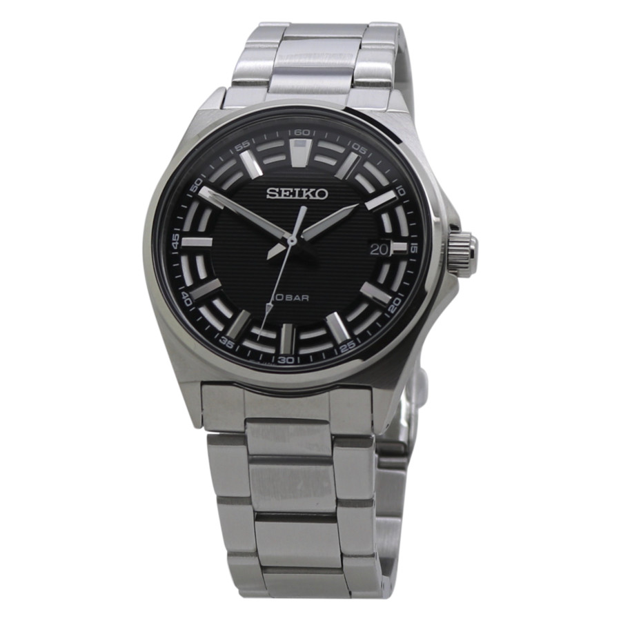 Seiko Classic Quartz Black Dial Mens Watch Sur505p1 In Black,silver ...