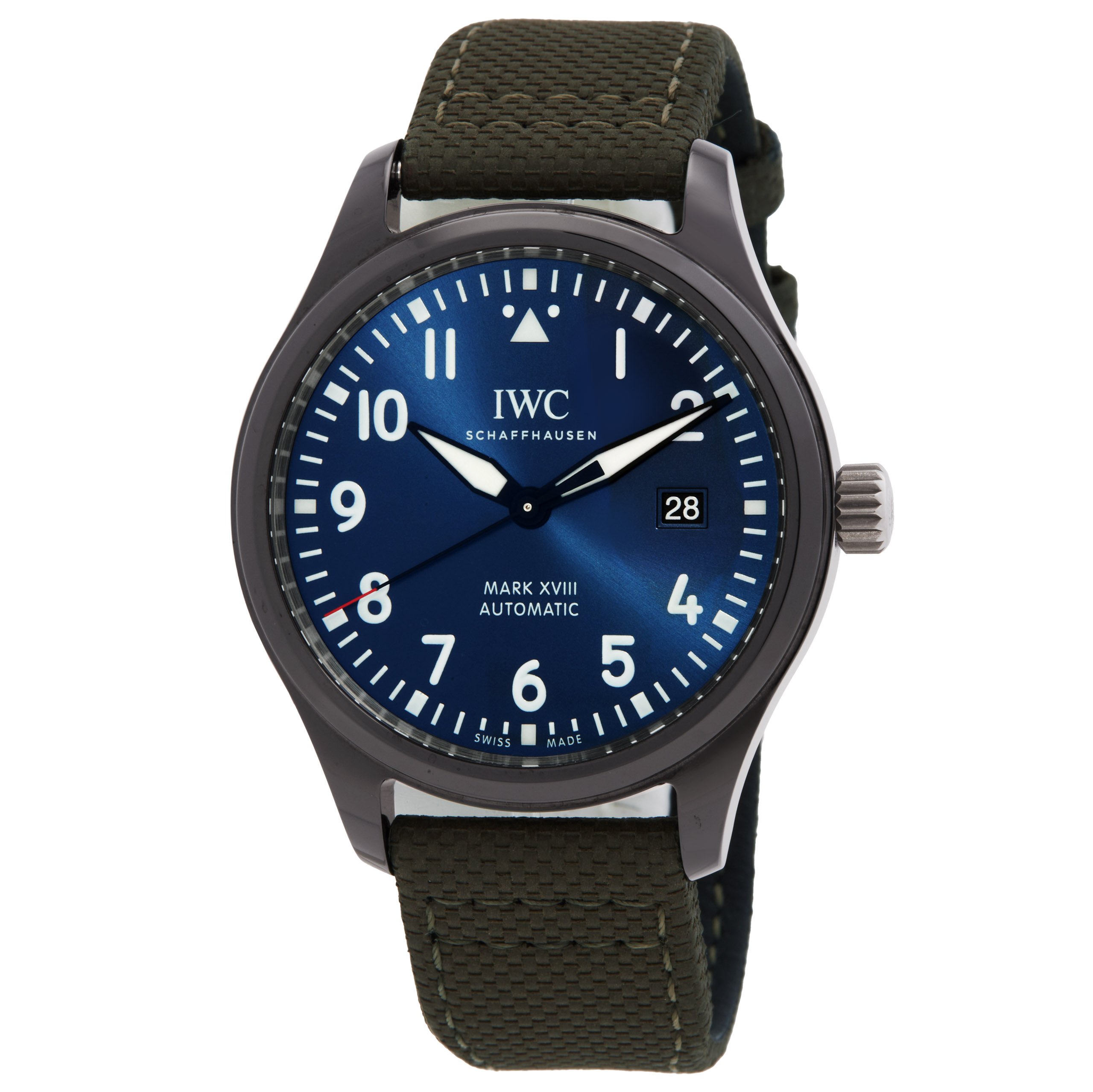 Pre-owned Pre-owned IWC Pilot Mark XVIII Laureus Automatic Blue Dial Mens Watch IW324703 4495$